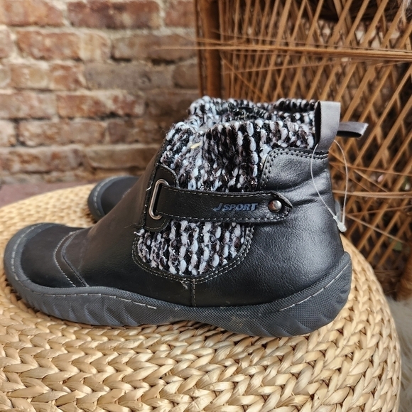 JSport Darcie Black Lined Ankle Sweater Boots - Picture 8 of 13